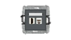 MINI Gniazdo pojedynczego HDMI + gniazdo komputerowe 1xRJ45 kat.5e 8-stykowy grafitowy mat 28MGHK