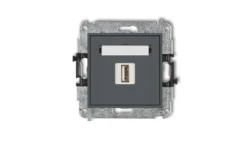 MINI Ładowarka USB pojedyncza 5V 1A grafitowy mat 28MCUSB-1