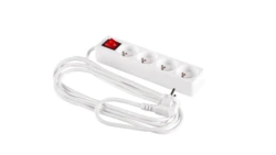 Przedłużacz z wyłącznikiem 4-gniazda z/u 5m /H05VV-F 3G1/ biały PM-ZW-4G-50