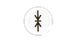 Soczewka przycisku 22mm płaska biała z symbolem MOCOWANIE M22-XDL-W-X14 218312