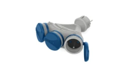 Rozgałęźnik wtyczkowy 3-gniazda z/u 16A 250V IP54 szary/niebieski GN-X3/54 W-01153