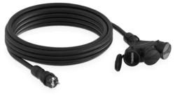Przedłużacz budowlany 3-gniazda z/u 10m /H05RR-F 3x2,5/ IP54 czarny/czarny W-01173