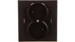 SONATA Gniazdo podwójne b/u z przesłonami czarny metalik GP-2RP/33