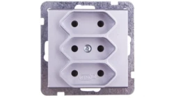 SONATA Gniazdo potrójne b/u 2,5A EURO srebro mat GP-3R/m/38