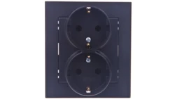 SONATA Gniazdo podwójne z/u Schuko czarny metalik GP-2RS/33