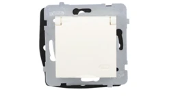 ARIA Gniazdo bryzgoszczelne z/u IP44 wieczko kolor ecru GPH-1UZ/m/27/w