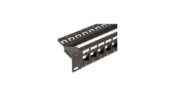 Patch panel 24 porty na moduły Keystone, 1U, czarny