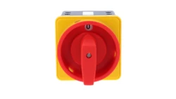 Łącznik krzywkowy 80A rozłącznik 0-1 4 - biegunowy mocowanie do pulpitu czoło zamykane żółto-czerwone SK80-2.8210\P08