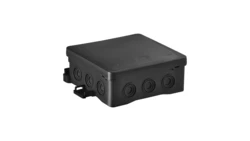 Puszka naścienna 75x40x75mm z dławnicą zintegrowaną samozatrzaskowa, bezhalogenowa, seria FASTBOXiHOOK czarna IP54 NS5 35360107