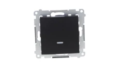 Simon 54 Łącznik jednobiegunowy z sygnalizacją załączenia LED (moduł) 10AX 250V szybkozłącza, czarny mat DW1ZL.01/49