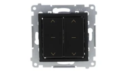 Simon 54 Łącznik roletowy podwójny (moduł) 10A 250V szybkozłącza. W komplecie z pierścieniem dekoracyjnym czarny mat DZW2.01/49