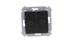 Simon 54 Przycisk roletowy do sterowania roletą z wielu miejsc (moduł) 10AX 250V zaciski śrubowe czarny mat DZP1W.01/49