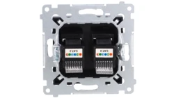 Simon 54 Gniazdo telefoniczne podwójne RJ12 (moduł) czarny mat DT2.01/49