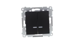 Simon 54 Łącznik świecznikowy z podśw LED i do wersji IP44 (moduł) 10AX 250V szybkozłącza, czarny mat z wkładkę DU1W DW5BL.01/49