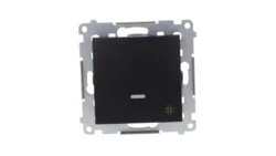 Simon 54 Łącznik krzyżowy z podświetleniem LED (moduł) 10AX 250V szybkozłącza, czarny mat DW7L.01/49