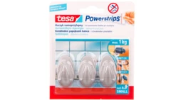 Haczyk samoprzylepny POWERSTRIPS owalny mały 3szt. + plastry max 1kg 4szt. 57519-00100-02