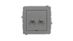 DECO Mechanizm łącznika jednobiegunowego ze schodowym w stylu amerykańskim (dwa klawisze bez piktogramów, wspólne zasilanie) sza