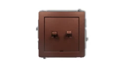 DECO Mechanizm łącznika jednobiegunowego ze schodowym w stylu amerykańskim (dwa klawisze bez piktogramów, wspólne zasilanie) brą