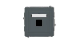 DECO Mechanizm gniazda multimedialnego pojedynczego bez modułu (standard Keystone) grafitowy mat 28DGM-1P