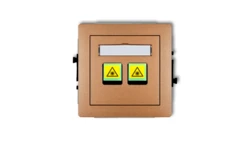 DECO Mechanizm gniazda światłowodowego/optycznego podwójnego złoty metalik 8DGOP-2