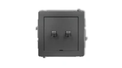 DECO Mechanizm łącznika podwójnego schodowego w stylu amerykańskim (dwa klawisze bez piktogramów) grafitowy 11DWPUS-33.1