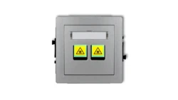 DECO Mechanizm gniazda światłowodowego/optycznego podwójnego srebrny metalik 7DGOP-2
