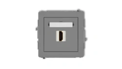 DECO Mechanizm gniazda pojedynczego HDMI 2.0 szary mat 27DHDMI-3