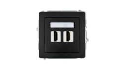 DECO Mechanizm gniazda podwójnego HDMI 2.0 czarny mat 12DHDMI-4