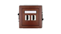 DECO Mechanizm gniazda podwójnego HDMI 2.0 brązowy metalik 9DHDMI-4