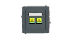 DECO Mechanizm gniazda światłowodowego/optycznego podwójnego grafitowy mat 28DGOP-2