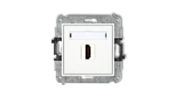 MINI Mechanizm gniazda pojedynczego HDMI 2.0 biały MHDMI-3