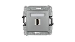 MINI Mechanizm gniazda pojedynczego HDMI 2.0 srebrny metalik 7MHDMI-3