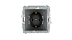 MINI Mechanizm gniazda pojedynczego z uziemieniem SCHUKO 2P+Z (przesłony torów prądowych) grafitowy 11MGP-1sp