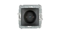 MINI Mechanizm gniazda pojedynczego bez uziemienia 2P (bez przesłon torów prądowych) grafitowy 11MGP-1