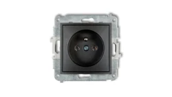 MINI Mechanizm gniazda pojedynczego z uziemieniem 2P+Z (bez przesłon torów prądowych) grafitowy 11MGP-1z