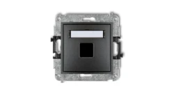 MINI Mechanizm gniazda multimedialnego pojedynczego bez modułu (standard Keystone) grafitowy 11MGM-1P