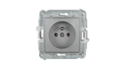 MINI Mechanizm gniazda pojedynczego z uziemieniem 2P+Z (bez przesłon torów prądowych) srebrny metalik 7MGP-1z