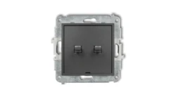 MINI Mechanizm łącznika jednobiegunowego ze schodowym w stylu amerykańskim (dwa klawisze bez piktogramów, osobne zasilanie) graf