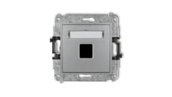 MINI Mechanizm gniazda multimedialnego pojedynczego bez modułu (standard Keystone) srebrny metalik 7MGM-1P