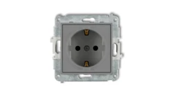 Mechanizm gniazda pojedynczego z uziemieniem SCHUKO 2P+Z (przesłony torów prądowych) szary mat 27MGP-1sp