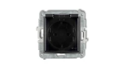 Mechanizm gniazda bryzgoszczelnego z uziemieniem SCHUKO 2P+Z (klapka dymna, przesłony torów prądowych) 11MGPB-1sdp