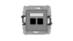 Mechanizm gniazda multimedialnego podwójnego bez modułu (standard Keystone) 27MGM-2P