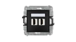 MINI Mechanizm gniazda podwójnego HDMI 2.0 czarny mat 12MHDMI-4