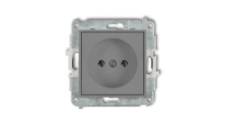 MINI Mechanizm gniazda pojedynczego bez uziemienia 2P (bez przesłon torów prądowych) szary mat 27MGP-1