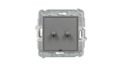 MINI Mechanizm łącznika podwójnego schodowego w stylu amerykańskim (dwa klawisze bez piktogramów) szary mat 27MWPUS-33.1