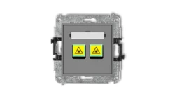 MINI Mechanizm gniazda światłowodowego/optycznego podwójnego szary mat 27MGOP-2