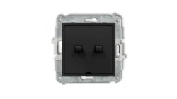 MINI Mechanizm łącznika jednobiegunowego ze schodowym w stylu amerykańskim (dwa klawisze bez piktogramów, wspólne zasilanie) cza