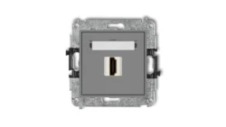 MINI Mechanizm gniazda pojedynczego HDMI 2.0 szary mat 27MHDMI-3