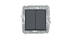 MINI Mechanizm łącznika żaluzjowego z podtrzymaniem (dwa klawisze bez piktogramów) grafitowy mat 28MWP-88.1