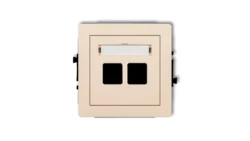 DECO Mechanizm gniazda komputerowego podwójnego bez modułu beżowy 1DGK-2p PT-GN-DE-80-01-ND-00